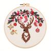 1Pc Christmas-themed Embroidery DIY Kit, Including Embroidery Frame But Excluding Tools.