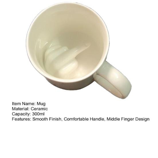 Leck mich Mittelfinger Tasse Neuheit Mittelfinger Keramik Kaffeebecher 300ml Lustige Tasse Geburtstag Scherzgeschenk für Freunde Familie