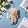 Cute Blush Teddy Bear Onesie Keychain & Rabbit Doll Plush Charm