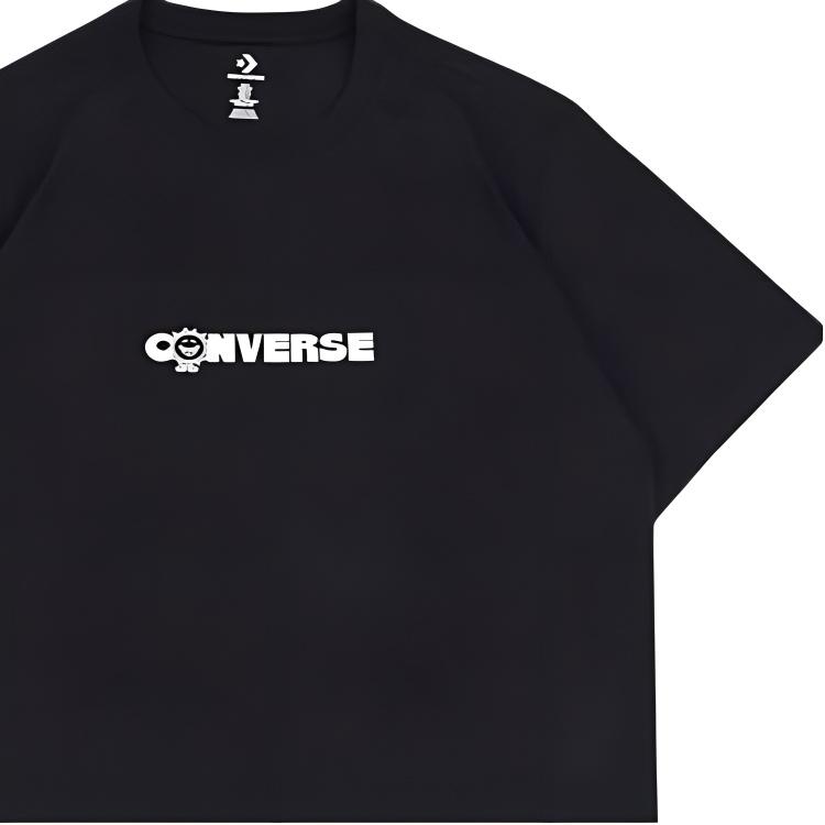Converse T Shirts Unisex Black Crew Neck Moderate Straight Fit 10025277-A01