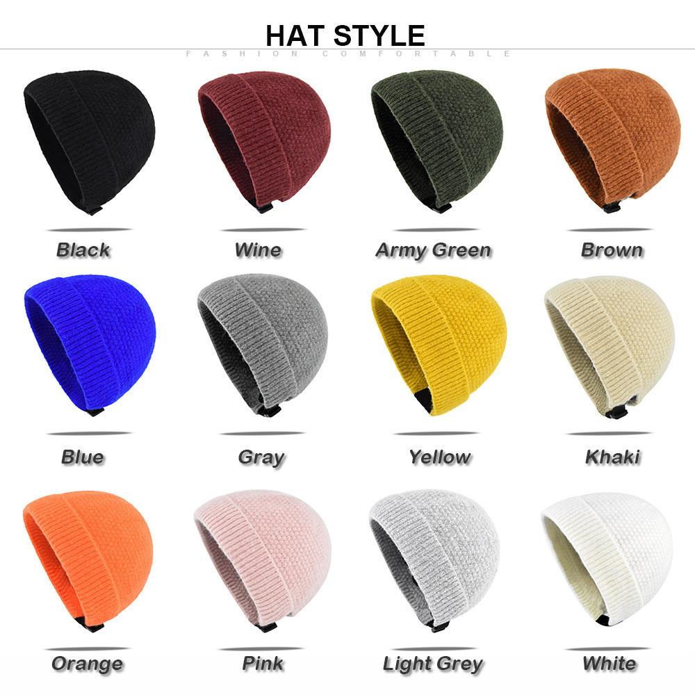Knitted With Hat Stretch Adjusting Cotton Material Hat Dome Warm Hat Fashion