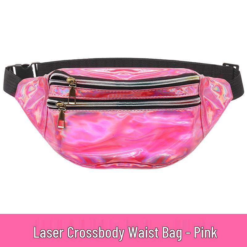 Colorful Laser Crossbody Running Waist Bag for Men and Women – Large Capacity Fitness Bag with Coin Purse and Phone Holder