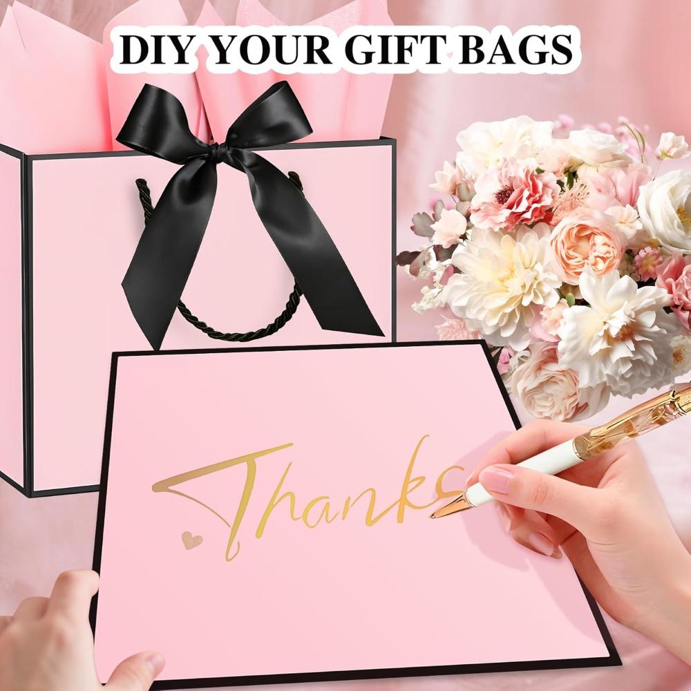 3pcs Gift Bags Large Gift Bags 1Pc Paper Gift Bag with 1 Tissue Paper 1 Greeting Cards and 1 Ribbon Present Bags with Handles Shopping Handheld Bag
