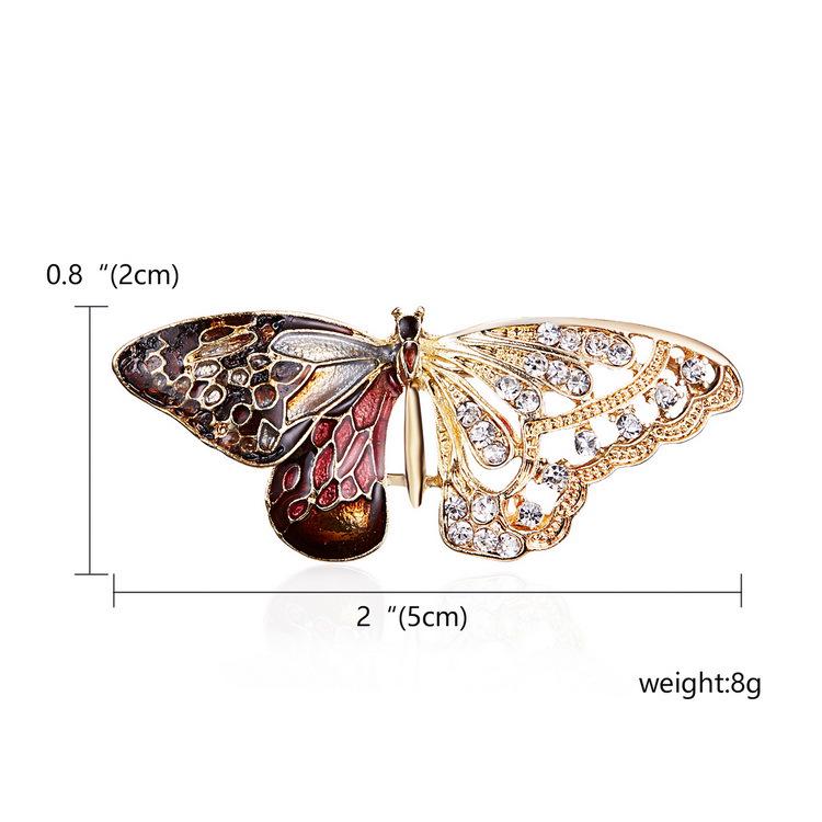 Vintage Butterfly Wings Brooch Elegant Animal Rhinestone Insect Pin Badge Wedding Party Jewelry