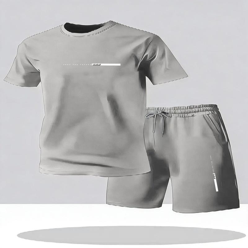 Herren-Sportbekleidung 2-teiliges Set kurzärmeliges Hemd Shorts Set Herren-Laufanzug T-Shirt Herren Sommer T-Shirt