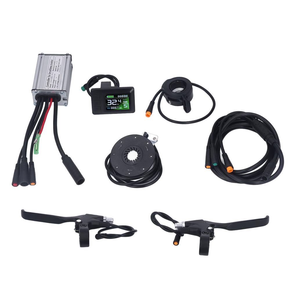 Electric Bike Controller Kit ABS Waterproof 15A LCD7C Panel Thumb Throttle Brake Bicycle Accessories for 250W Motor