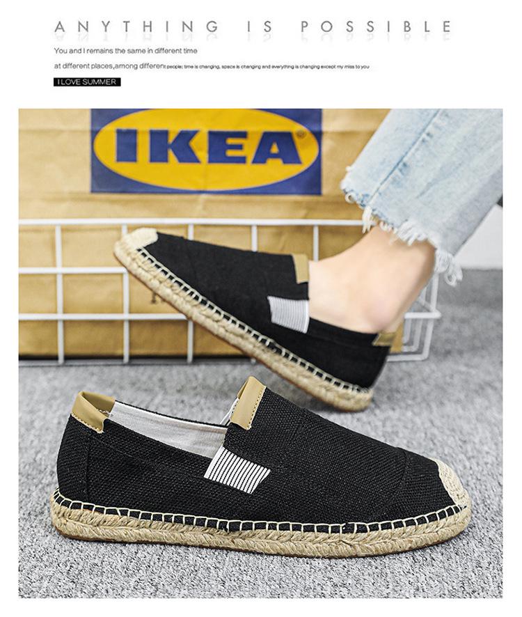 Pánské letní plátěné slip-on boty z lnu - Ležérní lehký rybářský styl