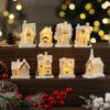 Miniature Resin Houses Chritmas  Light  Up  Building Figurine For Kids Holiday Gift  Seasonal Party Decoration