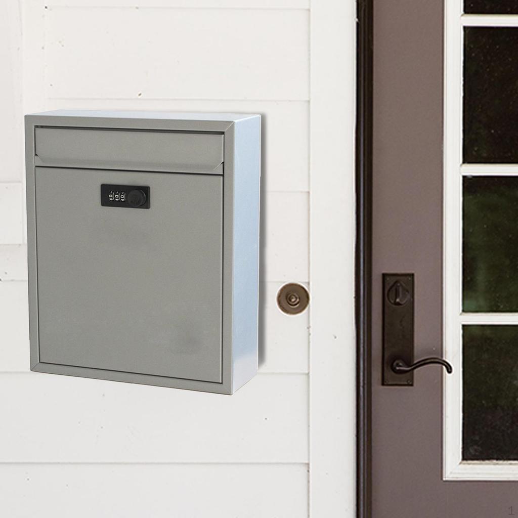 Wall Mount Mailbox Lockable Postbox Retro Drop Box Post Letter Letterbox Mail for Indoor Outdoor