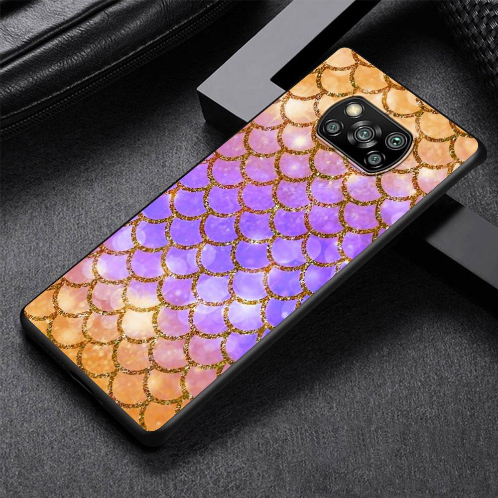 Custodia Cool Sirena per Xiaomi Poco X3 NFC X5 F4 F3 M4 Pro X4 GT M5s M5 Pocophone F1 M3 Cover Guscio in TPU Nero per Telefono