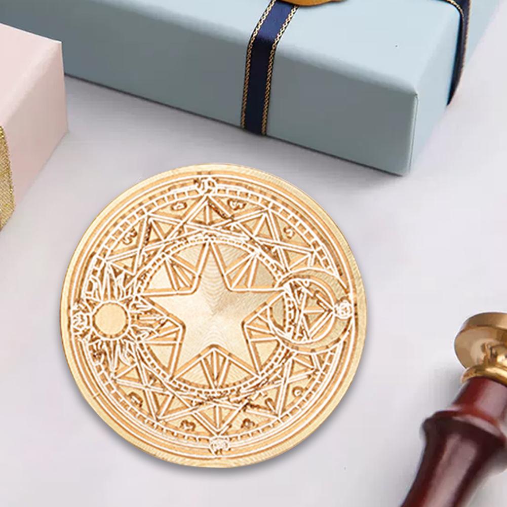 Wax Copper Head Six Pointed Star Series Vintage Craft Sealing Stamp Head For Cards Envelopes Wedding Invitations Gift Packaging