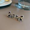 Shiny Rhinestone Bowknot Stud Earrings For Women Wedding Jewelry Party Accessries Fashion Earrings