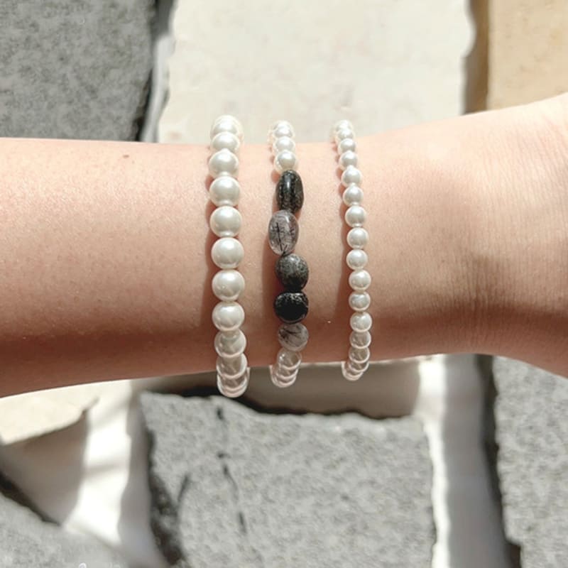 KIETIMOOR Greta Perlenarmband (Silber 925) Greta Pearl Rohsilber Armband