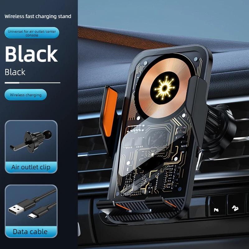 Car Smart Sensing Automatic Clamping Mounts for Samsung IPhone Xiaomi Phone Holder Wireless Charger Mounts 15W/66W Fast Charging