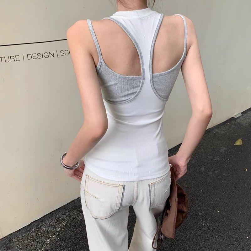 Women Sling Tees Casual Vest Design Fashion Sexy Lady Tops Girls Y2K Tops T-shirts Sleeveless