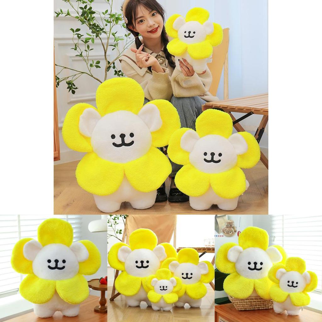Cute Maltese Sunflower Plush Toy Adorable Stuffed Animal For Girls Dorms Birthday Gift
