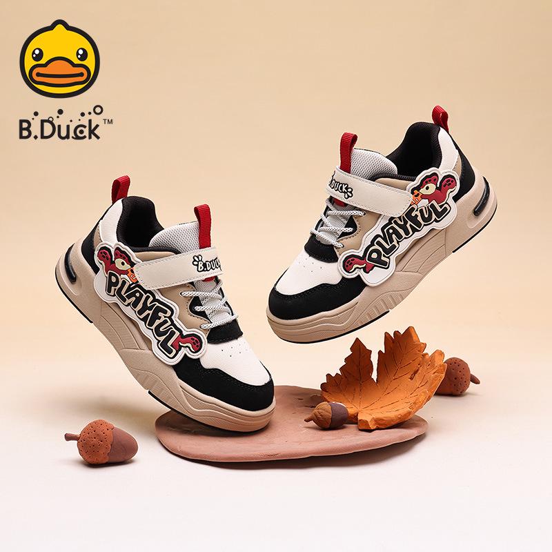 Little Yellow Duck Boys' Canvas Sneakers - Velcro, Non-slip, 2025 Autumn Collection.