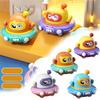 Cartoon-style Double-pull Back Space Saucer Toy, No Batteries Required, Just Pull And Release, Fun Face-changing Saucer Toy