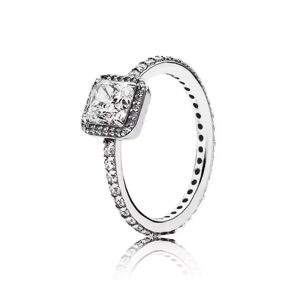 925 Sterling Silver Classic Dazzling Crown Round Hearts Ring Exquisite Women's Light Luxury Charm Ring Jewelry Gift