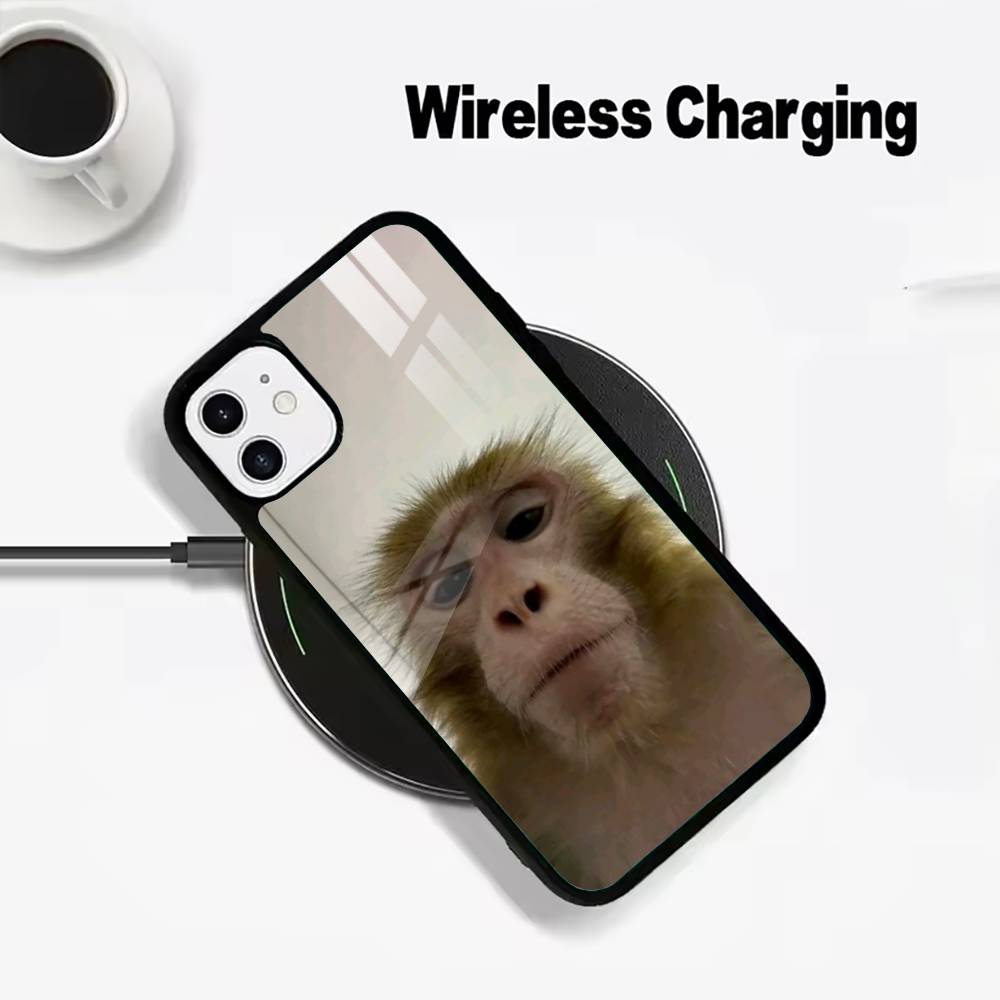 

C-Cute Funny Monkey Phone Case For IPhone17 16 15 14 13 12 11 Pro Max 16/15/14Plus Wireless Charger Cover Funda iPhone17Air