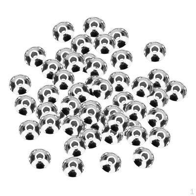 50Pc Large Hole Bead Stainless Steel Abacus DIY Jewelry Making Findings