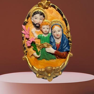 Figura religiosa estatua católica Jesús Madre María escultura pintada a mano decoración de pared para