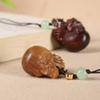 Green Sandalwood Zodiac Rooster Pendant Keychain - Golden Rooster Phone Chain Bag Accessory