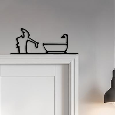 Man Toilet Metal Sign Wall Decoration Modern Kitchen Bathtub Tool Men Wall Art Indoor Outdoor Home Office Living Room Decorative Sign