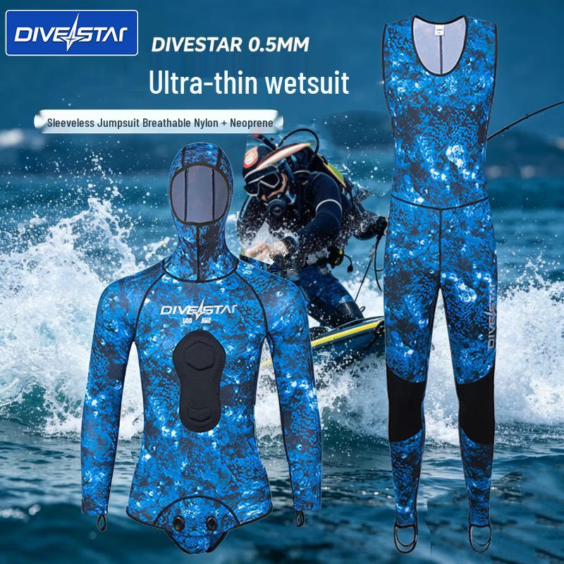 DIVESTAR Men's 0.5mm Neoprene and Lycra Diving/Spearfishing Wetsuit