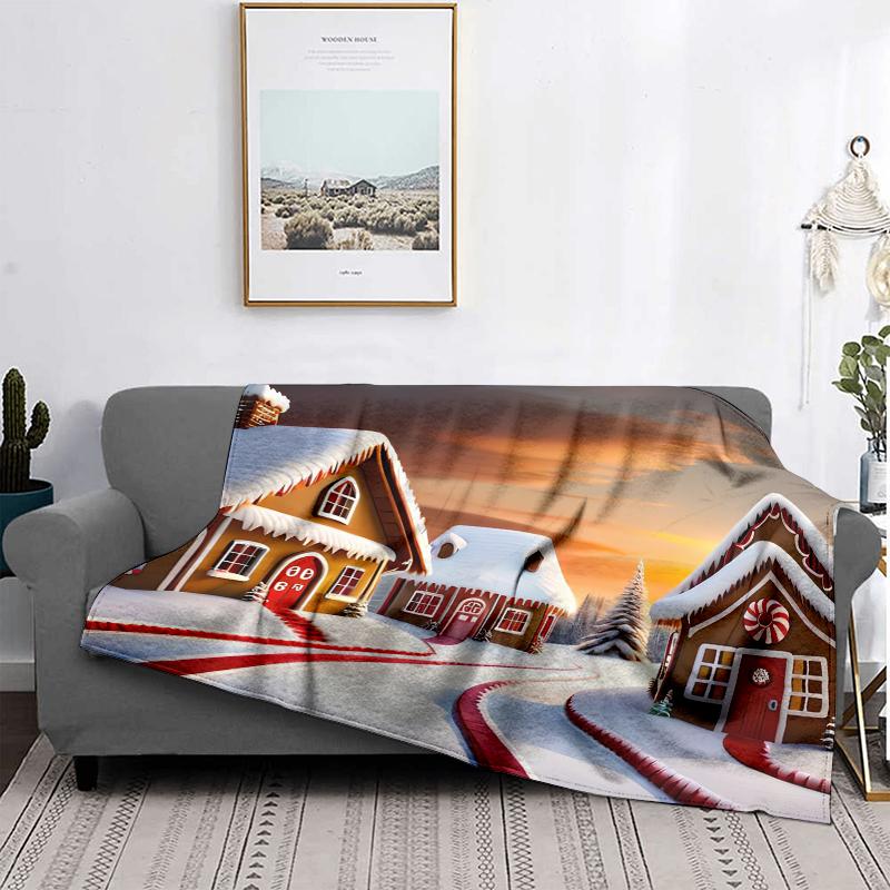 Home Decoration Plush Throw Sofa Blanket Bedspread Bed Fluffy Soft Blankets Decor Plaid Modern Halloween Merry Christmas Winter