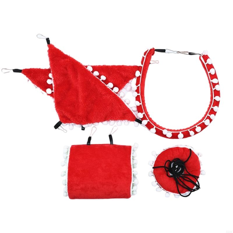 

5 Piece Hamster Climbing Tube Swing Set Soft Fabric Cage Accessories Set HX6C червоний