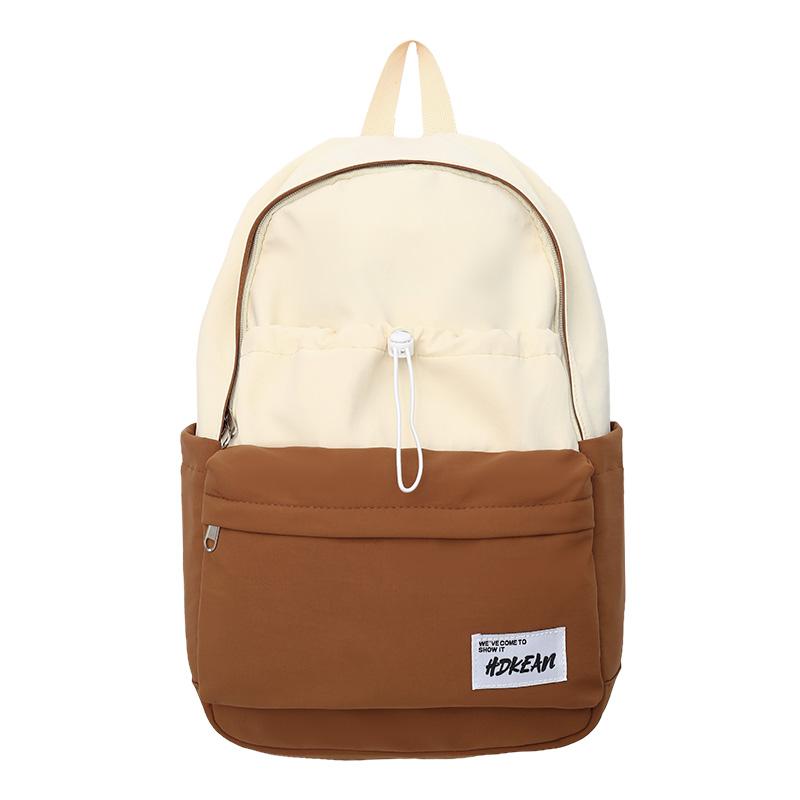 Large Capacity Nylon Women's Backpack Color Contrast Travel Backpack Student Lightweight Schoolbag