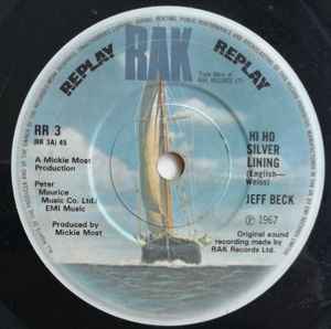 

7-дюймовая пластинка JEFF BECK - Hi Ho Silver Lining RR3 RAK 1973 UK Рок Б/У