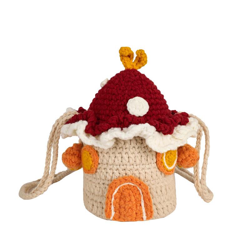 Cute Woolen Girl Bag With Phone Pocket For Daily Use And Street Style Fashion