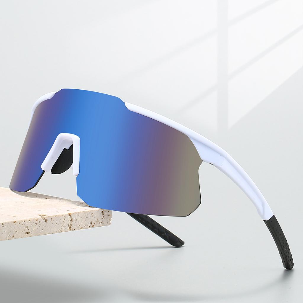 Semi-rimless Goggle Men New Oversized Windproof Wrapped Round Riding Protective Shades Mirror Outdoor Cycling Sunglasses