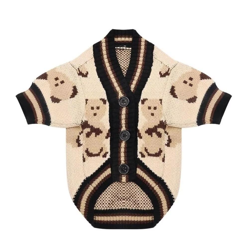 Bärenmuster Haustier Hundekleidung Warmer Haustier Cardigan für Kleine Mittlere Hunde Chihuahua Welpe Haustier