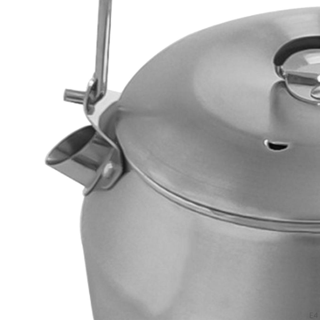 1.1L Camping Kettle Stainless Steel Portable Tea Compact Outdoor Hiking Picnic