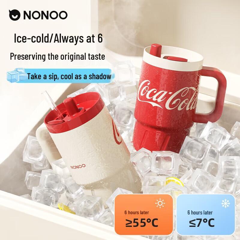 NONOO Coca-Cola Dual-Drink Insulated Straw Bottle 800ml