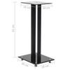 Speaker Stands (2 Pcs) Dual Column Design Tempered Glass Black