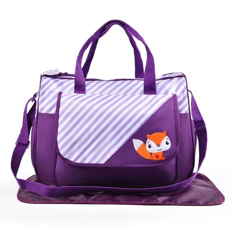 New Multifunctional Mommy Bag (5-Piece Set) - Cute Animal Printed Large Capacity Maternity Baby Diaper Bag Suitable for Travel