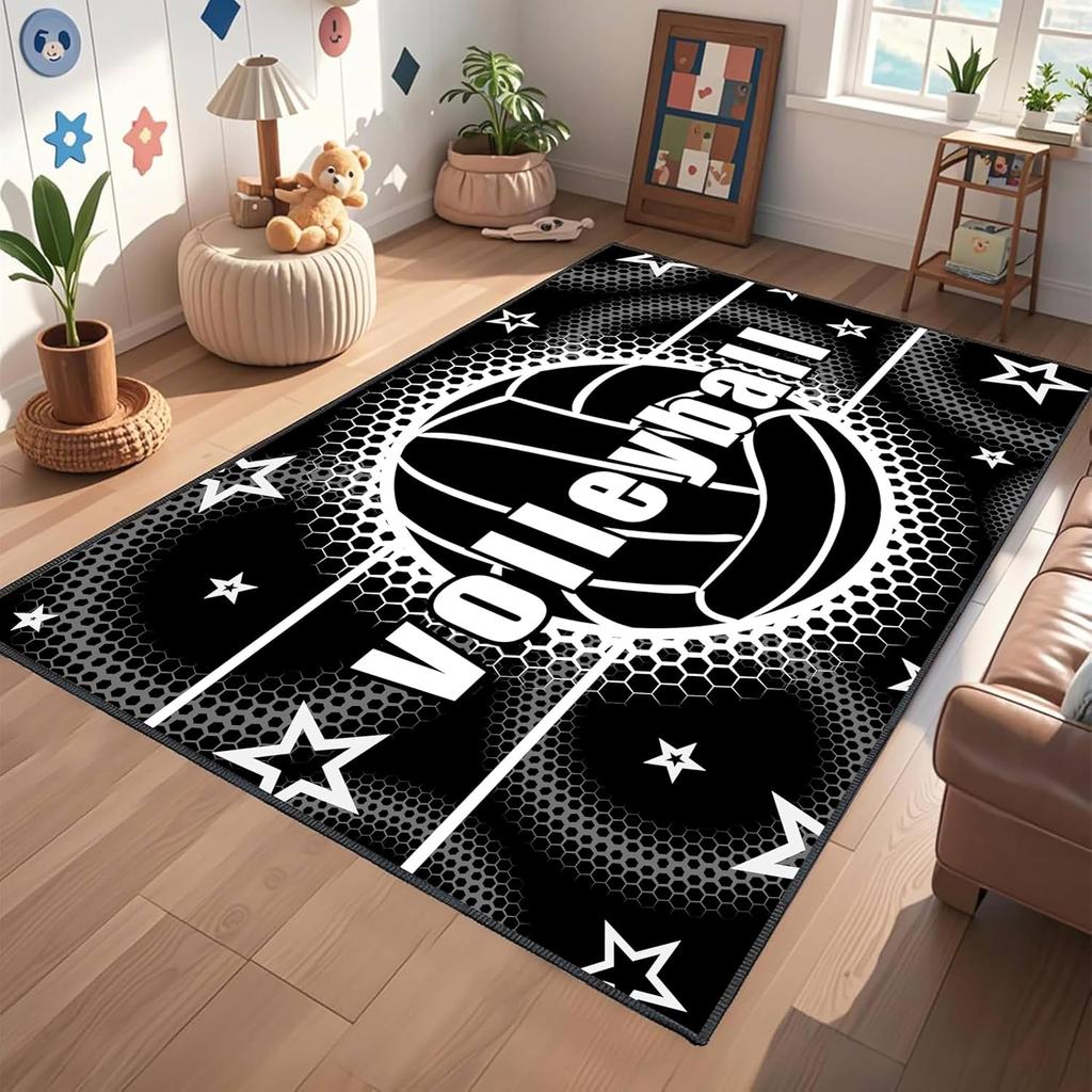 Racing Track Area Rug Street Speed Theme Floor Mat Creative Game Room Decor Non-Slip Carpet for Boys Playroom Nursery Decor