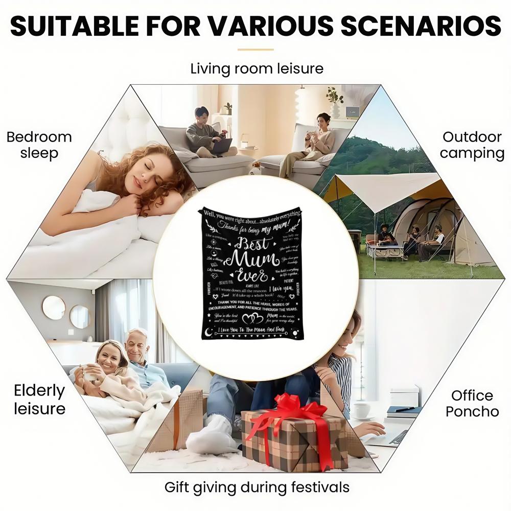Best Mum Ever Print Thin Flannel Blanket for Bedrooms,Living Rooms,Sofas Blankets,Lunch Breaks,blankets Fluffy Blanket