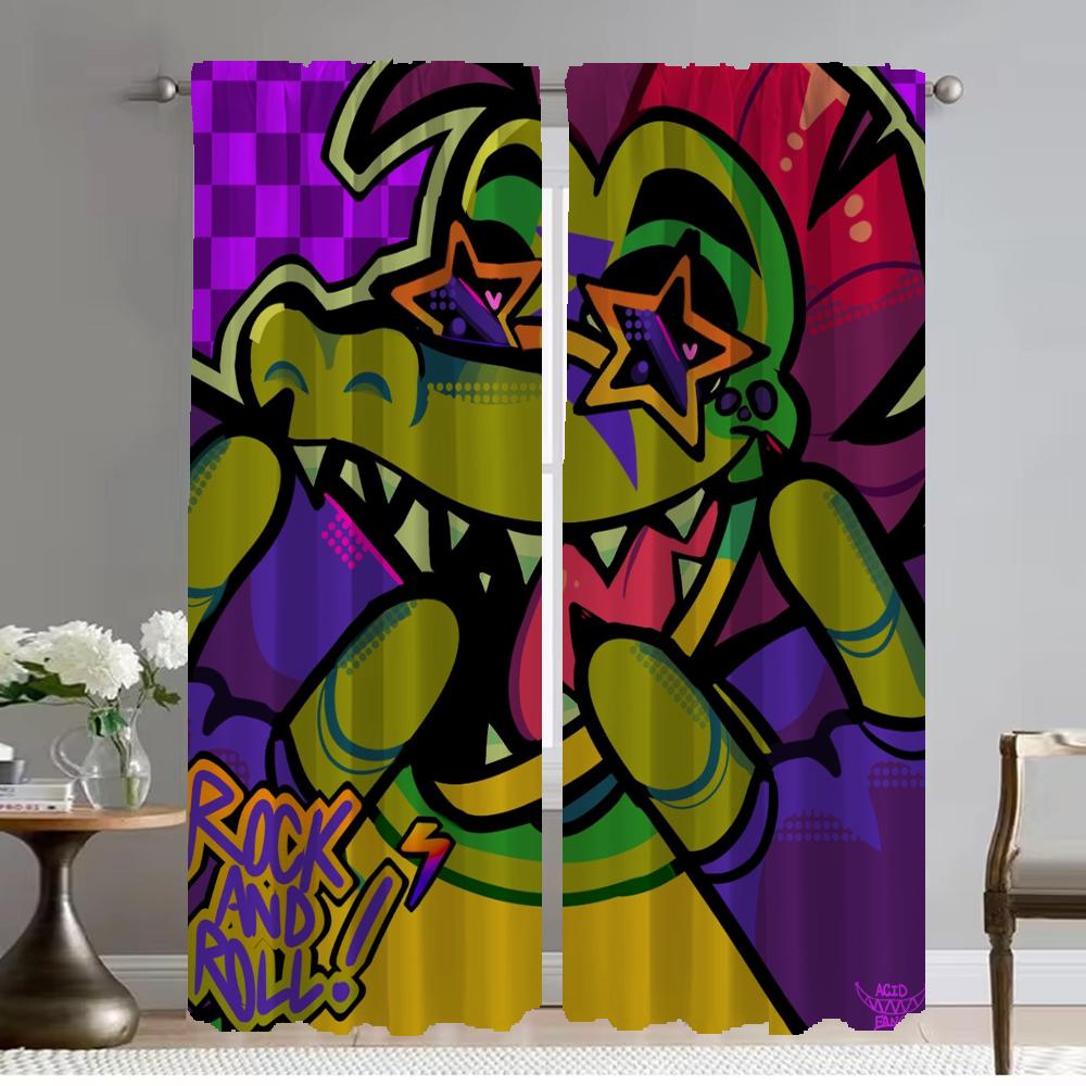 Fnaf Perdele pentru cameră de zi modernă pentru cameră tul pentru despărțitor de dormitor perdea opaca Perdele de bucătărie 2 piese nuanțe copil