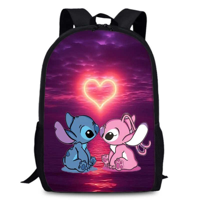 Süßer Stitch Cartoon Rucksack für Kinder mit großem Fassungsvermögen und Oxford-Gewebe