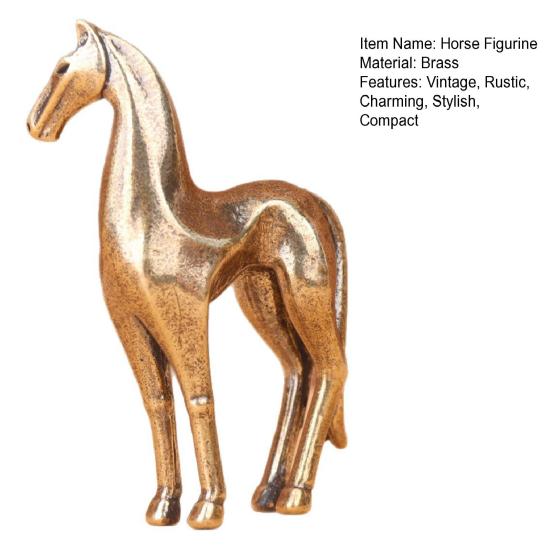 Vintage Mini Pferde Messing Figur Kleine Pferd Feng Shui Ornament Sammler Tier Statue für Büro Tisch Schreibtisch Kaminsims Te Haustier Dekoration
