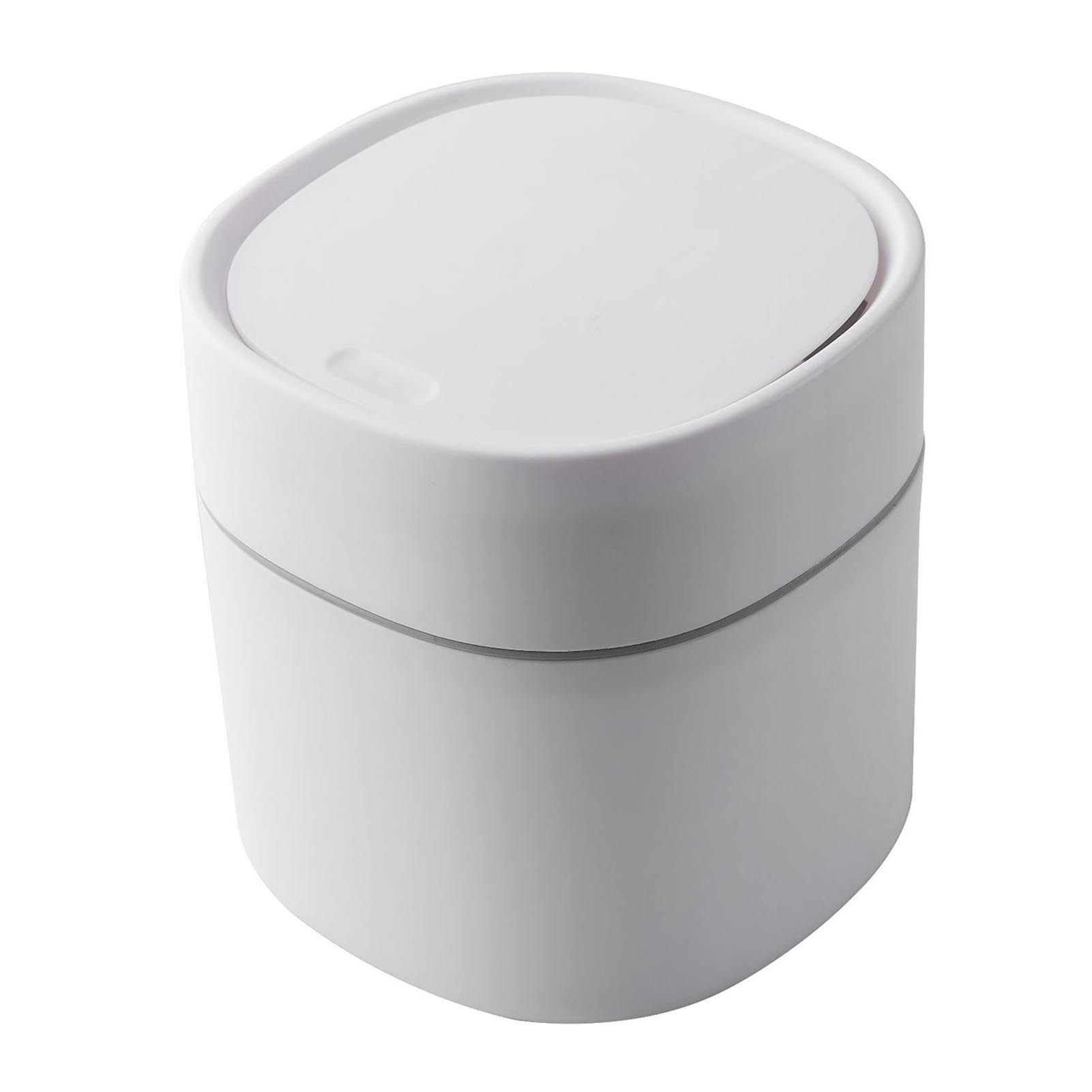 

Desktop Trash Can Plastic with Lid Mini Small for Dining Table Desk Home Office for Clutter Storage