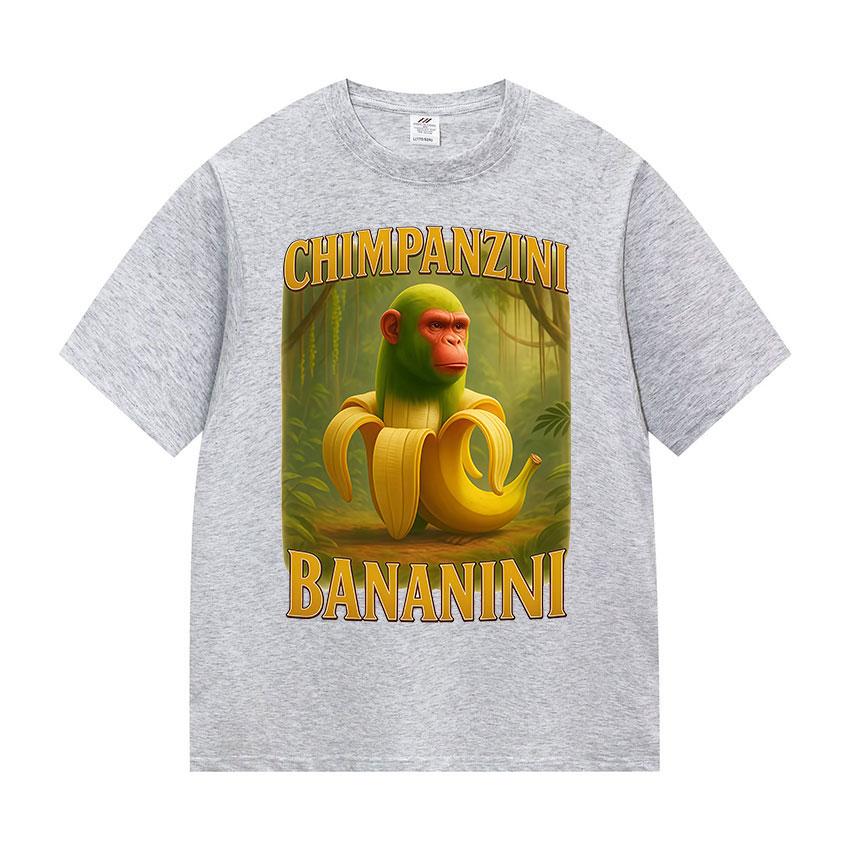 Chimpanzini Bananini Funny Banana Monkey Meme Print T-shirts Women Clothing Fashion Cotton T-shirt Unisex Summer O-Neck T-shirts