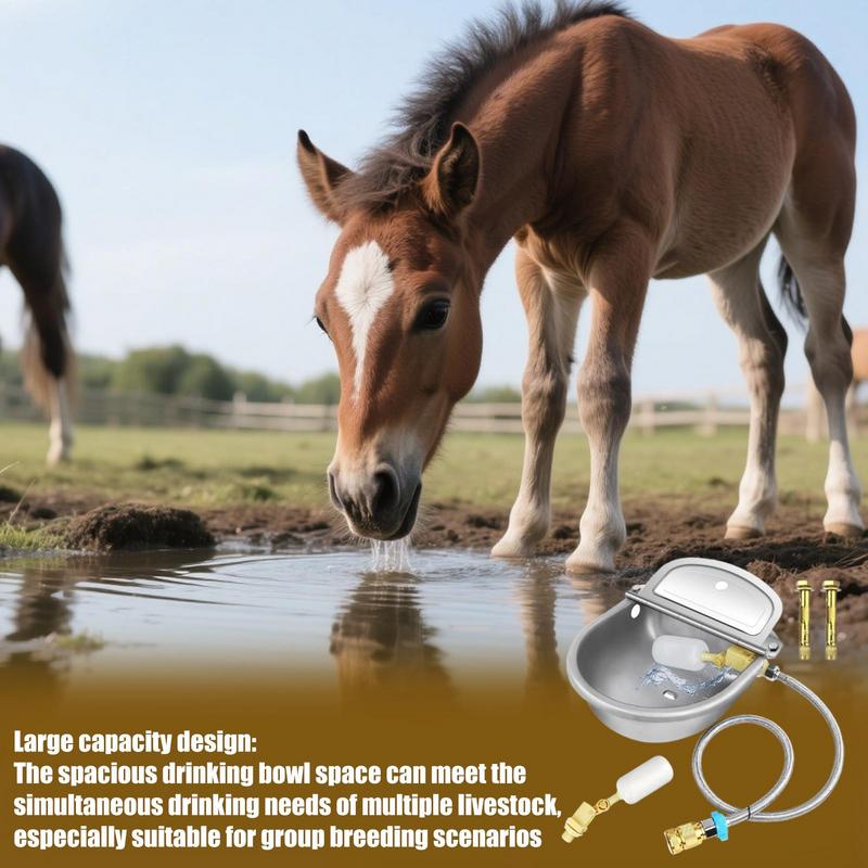 Automatic Cattle Water Fountain Stainless Steel Feeders Bowls For Livestock Intelligent Float Valve Design Livestock Dispenser