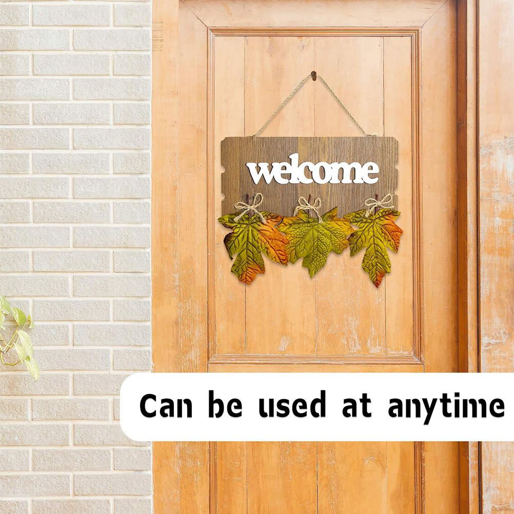 Rustic Brown Welcome Door Sign Country Style Hanging Plaque for Home Entrance Decor