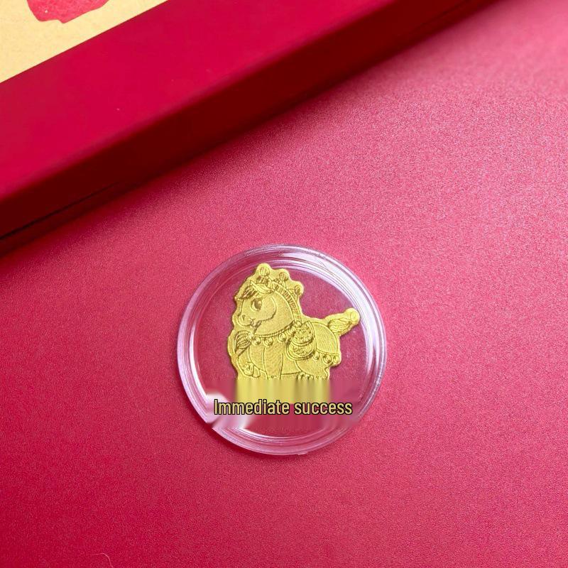 999 Pure Gold Year of the Horse Sticker - New Year Mobile Accessory for Prosperity and Good Fortune Gift